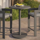 Modway Tahoe Round Outdoor Aluminum Bar Table - 31" - Grey-Slatted Tabletop