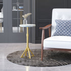 Zuo Maurice Side Table - White/Gold-Dimensions: 11.0" L x 11.0" W x 22.0" H