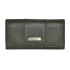 Roots Ladies Pocket Clutch Wallet - Olive-Expandable Snap Closure
