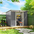 Outsunny 8.5' x 6' Garden Storage Shed with Skylight - Grey-The PC boards above the door provide increased lighting
