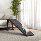 PawHut 74" L Pet Ramp with Non-slip Carpet - Brown-Made of quality pine wood for robust use 