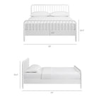 Modway Arlette Full Size Wood Spindle Bed Frame - White-Solid Rubberwood