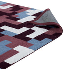 Modway Andela Interlocking Block Mosaic Area Rug - 5 ft W x 8 ft L - Multicolored Red/Light Blue-High Density / Machine-Woven