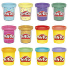 Play-Doh 12-Piece Celebration Modelling Clay Compound Pack-2 festive confetti colours: the light yellow and blue Play-Doh confetti colours have paper confetti bits mixed in for a fun speckled effect