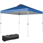 Outsunny 9.8 ft W x 9.8 ft L Pop Up Canopy Waterproof - Blue-Canopy tent features a click hub for effortless, instant setup