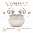 Rwan Clip Open-Ear Earbuds - Beige-Compact charging case provides convenient storage and recharging