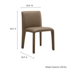 Modway Rhodes Vegan Leather Upholstered Dining Chair - Mushroom Brown-Padded Seat and Backrest