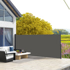 Outsunny Retractable Side Awning - 13' x 6' - Dark Grey -Retractable awning: you can pull the roller blind out or take it back smoothly
