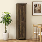 HOMCOM 67" H Kitchen Pantry Cabinet with Barn Door - Brown-Anti-tipping design enhances safety 