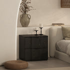 Manhattan Comfort Clive 22" Mid-Century Modern 2-Drawer Nightstand - Black-Two spacious drawers provide convenient concealed storage for bedside essentials
