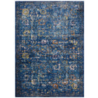 Modway Minu Distressed Floral Lattice Area Rug - 5 ft W x 8 ft L - Dark Blue Yellow/Orange-Distressed Floral Lattice Area Rug