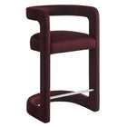 Modway Winslow Performance Velvet Counter Stool - Mulberry-Barrel Back Design