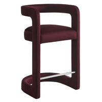 Modway Winslow Performance Velvet Counter Stool - Mulberry-Barrel Back Design