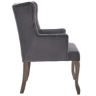 Modway Realm French Vintage Dining Performance Velvet Armchair - Grey-Durable Stain-Resistant Fabric