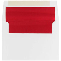 JAM Paper A8 Foil Lined Invitation Envelopes - 5.5" x 8.125" - White with Red Foil - 25 Pack-Colour: White with Red Foil Lining, Foil gives envelope natural looking shine