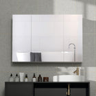 Kleankin Wall Mount Medicine Cabinet with Mirror - 35" W x 24" D - White-Constructed of MDF board for durability