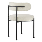 Modway Albie Boucle Fabric Dining Chairs - Ivory Black - 2 Pack-9