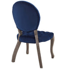 Modway Exhibit French Vintage Dining Performance Velvet Side Chair - Navy-Elegant Deep Button Tufting