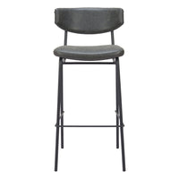 Zuo Charon Barstool - Vintage Black - Set of 2-Plush and durable faux leather fabric