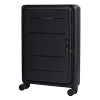 Tucci Italy Davanti 26" Durable Hardside Checked Luggage - Black-Collapsible Design - Folds flat for hassle-free storage in closets, under beds, or car trunks, and is ideal for occasional travelers or limited space