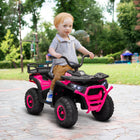 Qaba 12V Battery Powered Kids Electric Vehicle with 4 Spring Suspension Wheels - Pink-Foot pedal accelerator allows speed control between 1.9-3.7 mph (3-6 km/h) 