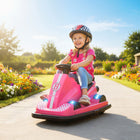 Qaba 6V Electric Bumper Car for Kids with 360 Degree Spin and Dual Motors - Pink-Dual 6V motors offer powerful fun with exciting 360-degree spins 
