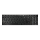 Cherry KW 9100 SLIM Wireless Rechargeable Keyboard - Black and Gray-Connection either via Bluetooth or 2.4 GHz wireless
