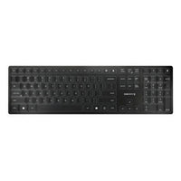 Cherry KW 9100 SLIM Wireless Rechargeable Keyboard - Black and Gray-Connection either via Bluetooth or 2.4 GHz wireless