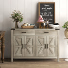 HOMCOM 47.2" L Sideboard Buffet Cabinet - Grey-Fits dining room, kitchen, living room, and entryway uses as a coffee bar, sideboard, or storage cabinet 