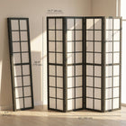 HOMCOM 4 Panel Freestanding Room Divider for Bedroom - Black-Lightweight design ensures easy relocation and storage 

