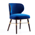 Manhattan Comfort Strine 21.65" Modern Velvet Upholstered Dining Chair - Blue - Set of 2-Seat Height: 19.3