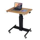 Rocelco MSD-28 Mobile Standing School Desk, Natural/Black-2" lockable casters provide easy mobility and function as stationary feet when locked