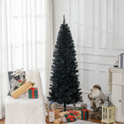 HOMCOM 6' Artificial Christmas Tree with Auto Open - Black-Realistic plastic branches give a full and lush look to the tree 
