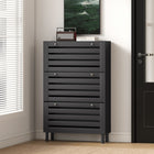 HOMCOM Shoe Storage Cabinet with Adjustable Shelves - Black-Anti-tipping design assures extra safety  