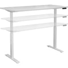 Motionwise 60" Electric Height Adjustable Standing Desk - White-Dual powerful motor for smooth rising and lowering