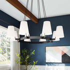 Modway Surround 8-Light Chandelier - White/Bronze-Height-Adjustable Cables