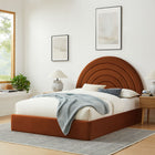Modway Solana Arched Performance Velvet Full Platform Bed - Rust-Arch-Shaped Headboard