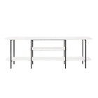 Manhattan Comfort Celine 70.86" Modern Console Table - White-Modern Contemporary Low Console Perfect For Living Room and Home Office Usage