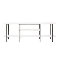 Manhattan Comfort Celine 70.86" Modern Console Table - White-Modern Contemporary Low Console Perfect For Living Room and Home Office Usage