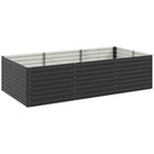 Outsunny Galvanized Raised Garden Bed - 94.5" L x 47" W x 24" H - Dark Grey-23.6"(60cm) extra deep design is suitable for deep-rooted plants 