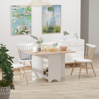 HOMCOM Drop-Leaf Folding Dining Table with Storage Shelf for 4-6 - Oak-Three-way design, can be used as a side table, half table or fully-extended table