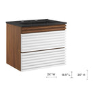 Modway Render 24" Wall-Mount Bathroom Vanity - White/Walnut/Black-Wall-Mount Design