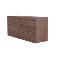 Nexera James 6 Drawer Dresser Chest - Walnut-6 storage drawers on metal slides