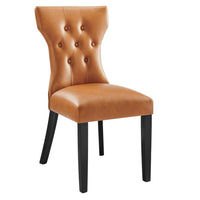 Modway Silhouette Dining Vinyl Side Chair - Tan-Simple Modern Dining Chair
