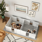 PawHut Whelping Box with Removable Doors for Medium Dogs - 77" L x 38" W x 19" H-Easy cleaning features simplify maintenance