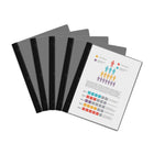 Staples Poly Report Covers - Black - 5 Pack-Three double-tang metal fasteners