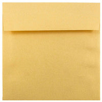 JAM Paper 6.5" x 6.5" Square Metallic Invitation Envelopes - Stardream Gold - 25 Pack -Colour: Stardream Gold