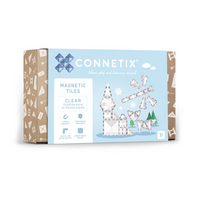 Connetix Clear Starter Pack - 34 Pieces-34 piece pack - Contains 2 x Large hexagons, 4 x Large squares, 12 x Small squares, 4 x Isosceles triangles, 4 x Equilateral triangles, 4 x Right angled triangles and 4 x Rectangles in dazzling clear