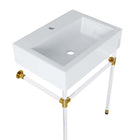 Modway Redeem 24" Acrylic Wall-Mount Bathroom Vanity - Clear/White-Non-Marking Foot Caps