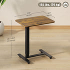 HOMCOM 25.6" Pneumatic Standing Desk Adjustable Height - Rustic Brown-Steel frame and particleboard desktop ensure strength and stability